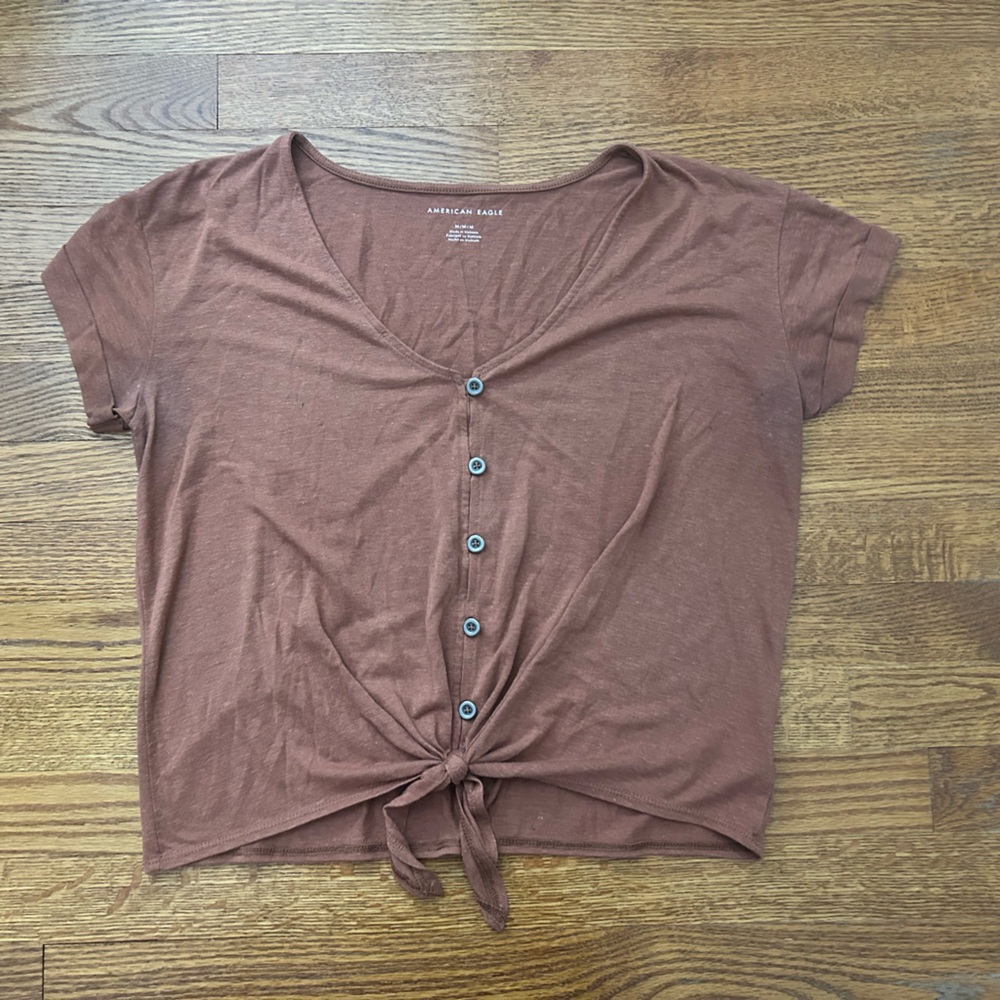 American Eagle Outfitters Tie-Front Crop Top